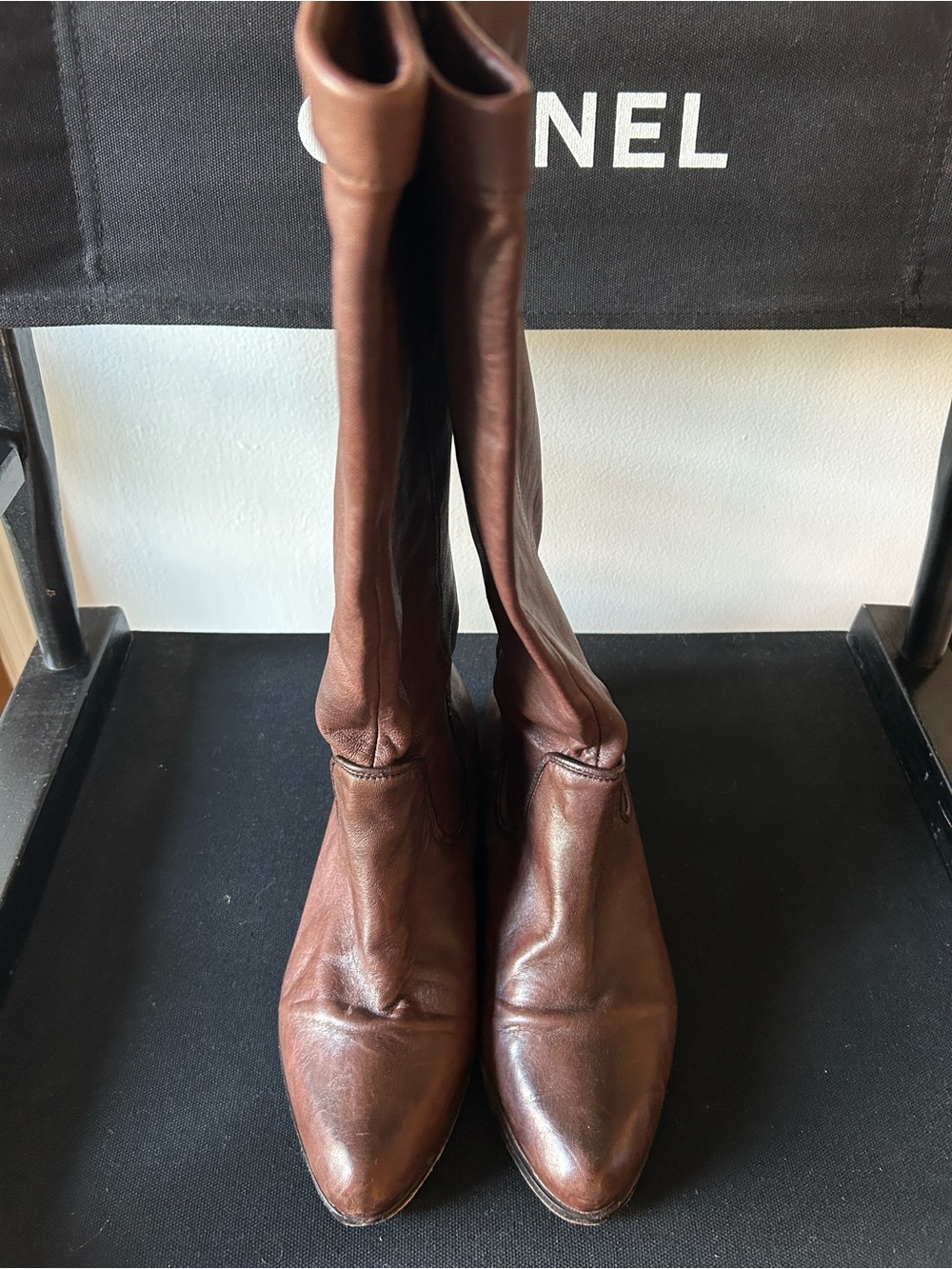 Frye Cindy Slouch Brown Leather Knee-High Women's Boots 6.5